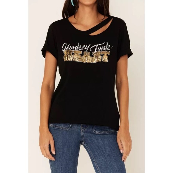 EUC Miranda Lambert Idyllwind Western Women's HONKY TONK HEART T-shirt Large - Picture 1 of 8